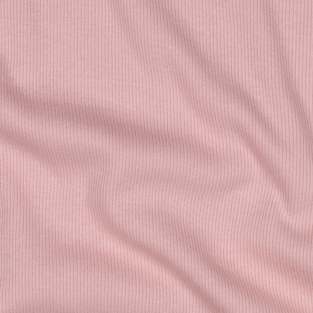 [PRE-VHT-08492.035 Rosé Pâle] ⏳ Bord-côte côtelé uni GOTS & Oeko-Tex | Rosé Pâle