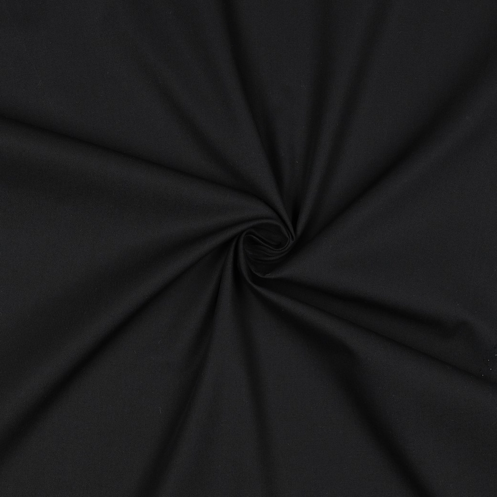 [PRE-VHT-05546.001 NOIR - BLACK - SCHWARZ] ⏳ Cotonnade unie GOTS & Oeko-Tex | Noir