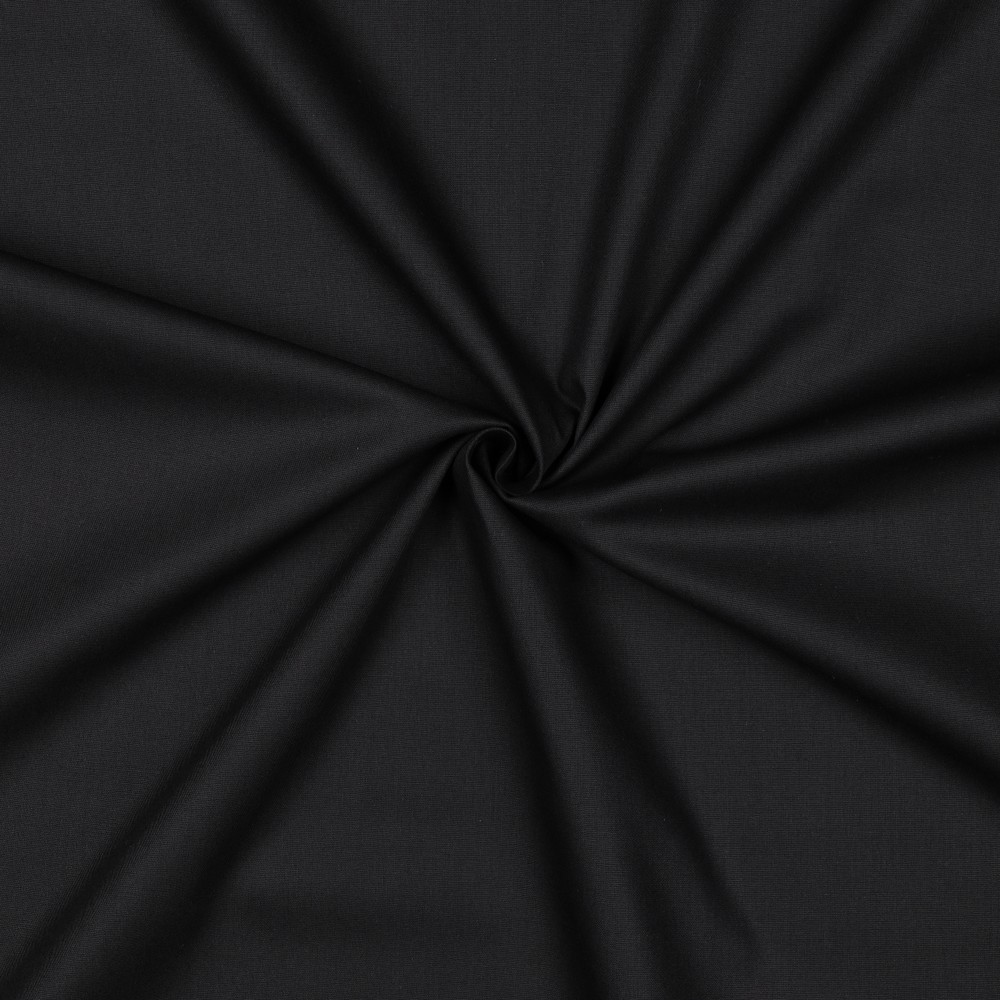 [PRE-VHT-08035.001 NOIR - BLACK - SCHWARZ] ⏳ Popeline unie GOTS & Oeko-Tex | Noir