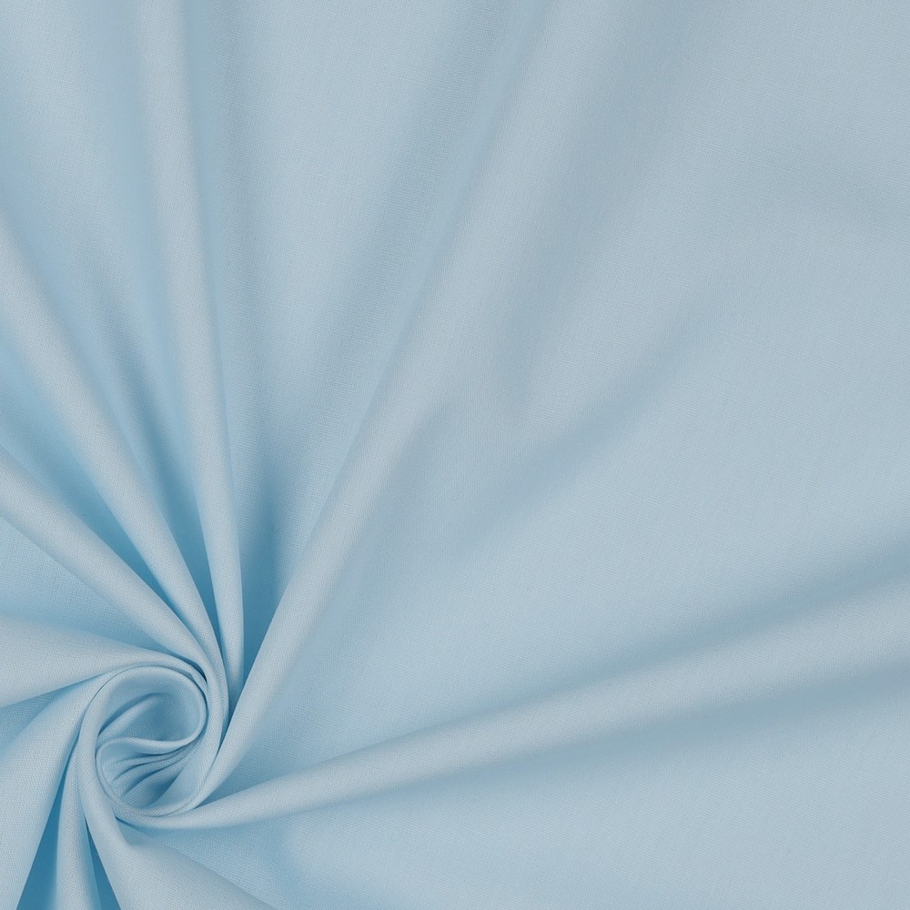 [PRE-VHT-08035.016 BLEU CLAIR - LIGHT BLUE - HELLBLAU] ⏳ Popeline unie GOTS & Oeko-Tex | Bleu clair