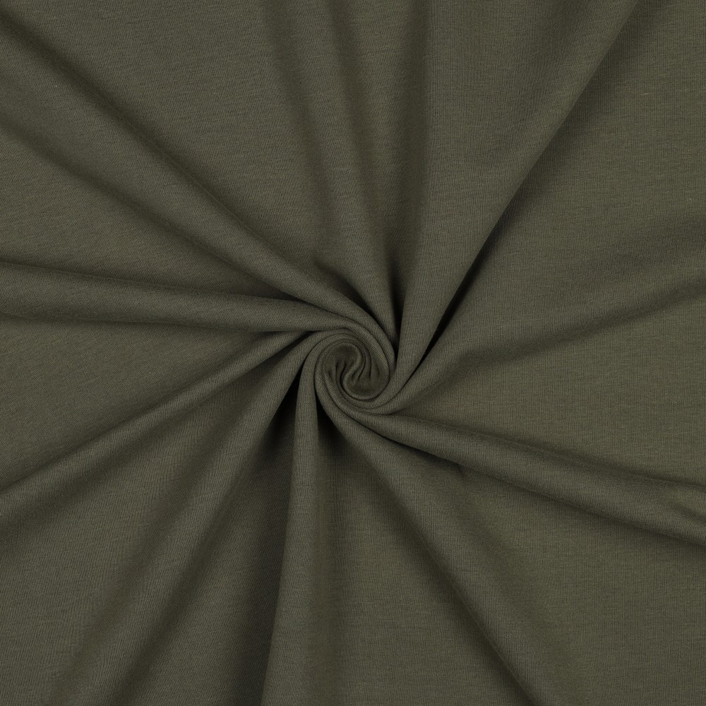 [PRE-VHT-09971.055 VERT ARMÉE - ARMY GREEN - ARMEEGRÜN] ⏳ Soft sweat uni GOTS & Oeko-Tex | Armeegrün