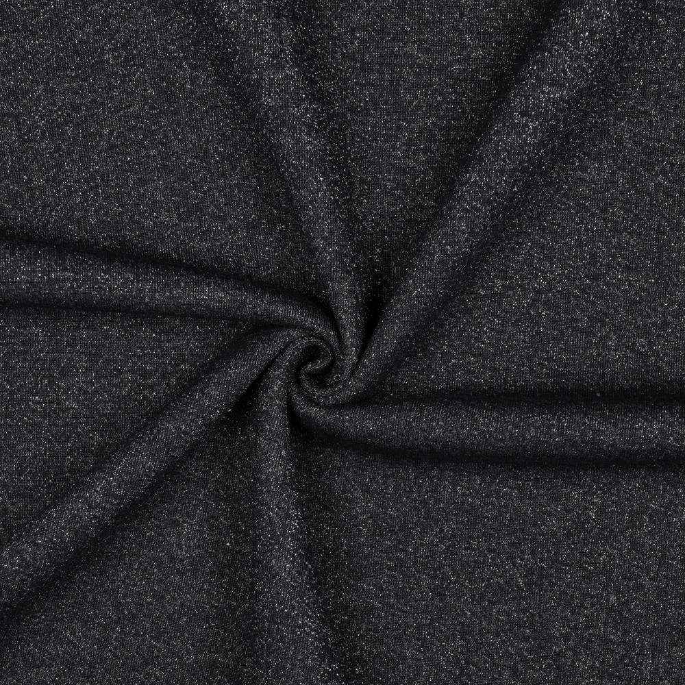 [PRE-VHT-03232.010 NOIR ARGENT - BLACK SILVER - SCHWARZ SILBER] ⏳ Sweat lurex uni pailleté Oeko-Tex | Noir argent