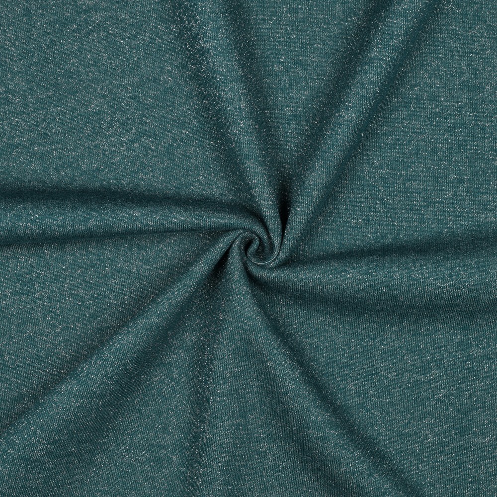 [PRE-VHT-03232.029 CYAN FONCÉ - DARK CYAN - DUNKELCYAN] ⏳ Lurex-Sweat uni pailleté Oeko-Tex | Dunkelcyan